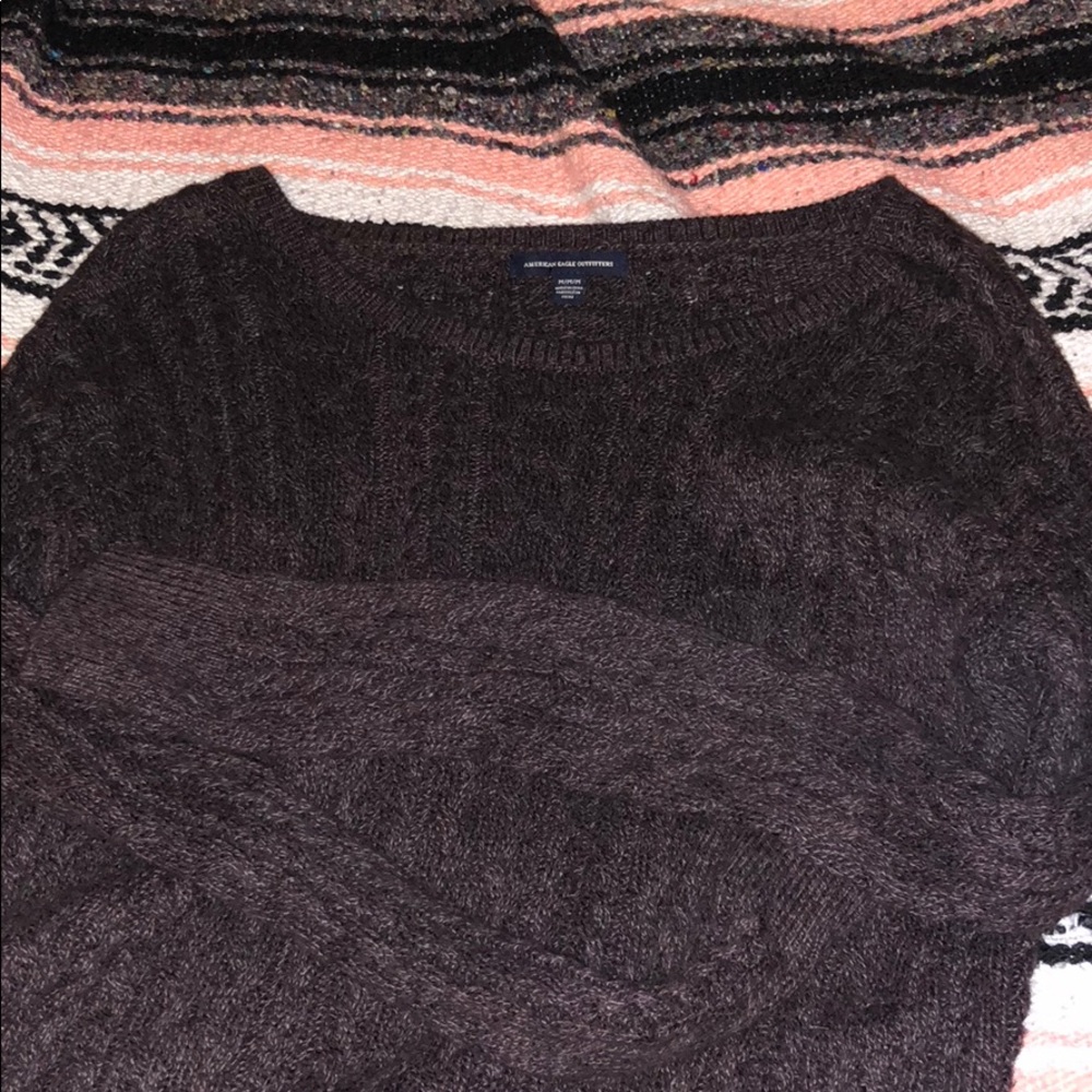 Plum American eagle sweater with side zippers